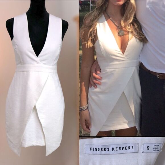 🔥🔥 Finders Keepers Halter White Basic Instinct Dress Size S - Picture 1 of 15